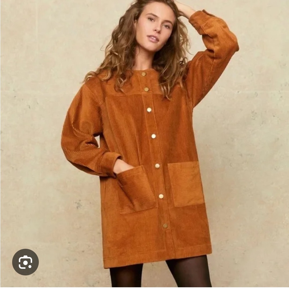 Christy Dawn Candice Dress cognac corduroy size small